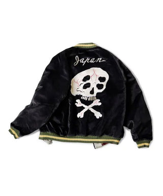 Sulfur dyed velvet souvenir jacket - Rain skull/black