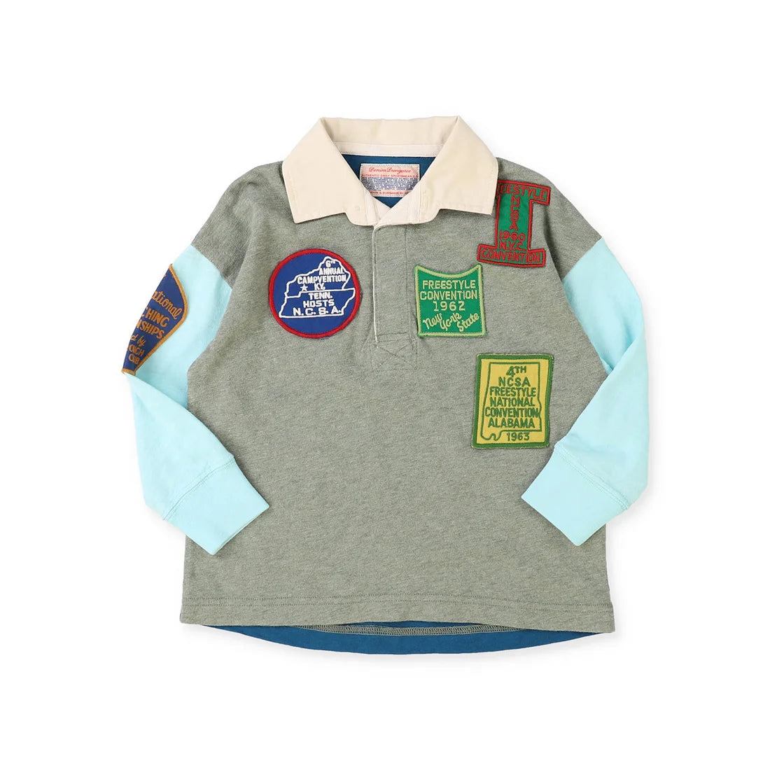 Denim Dungaree Cotton Jersey Patch L/S Rugger Shirt