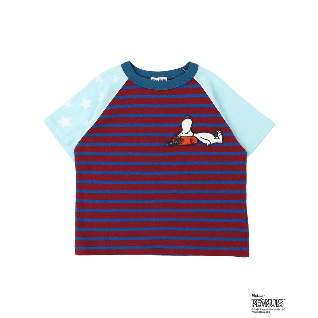 Denim Dungaree Cotton Jersey SNOOPY Striped TEE