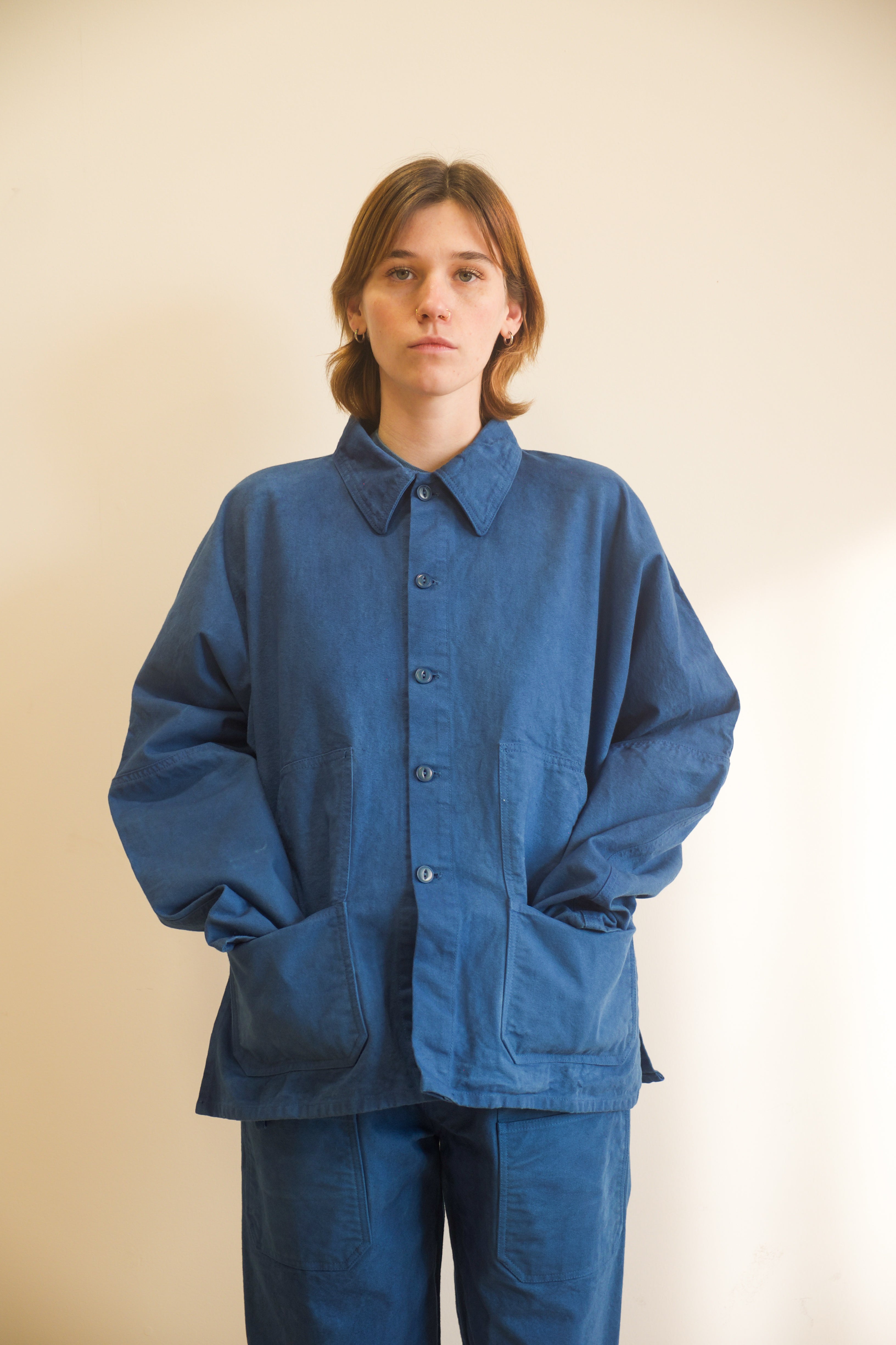 4-Pocket Terrace Jacket in Dark Natural Indigo 10oz Organic Cotton Canvas