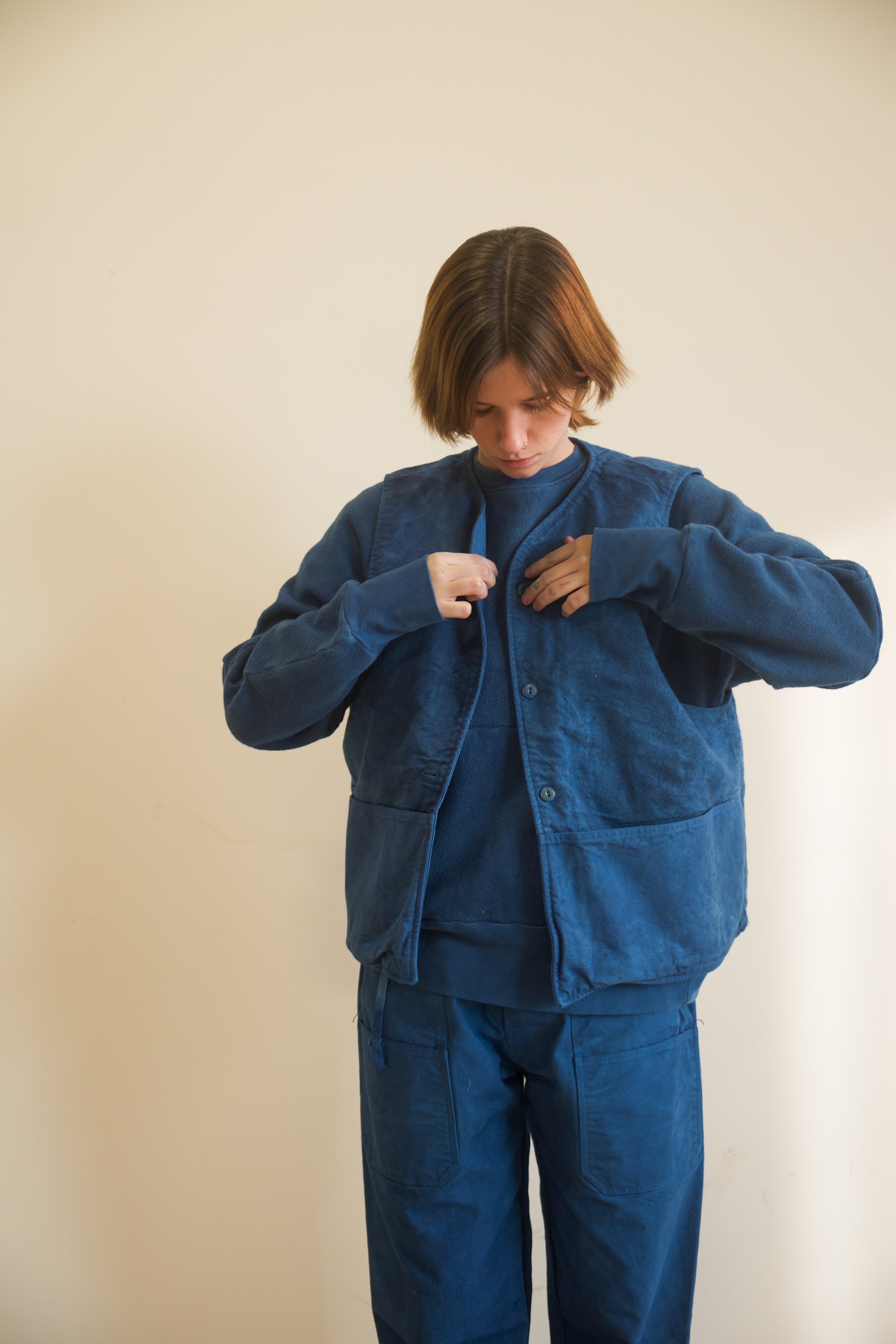 6-Pocket Reversible Harvest Vest in 10oz Organic Cotton Duck Canvas and Twill