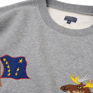 Suka Crew Sweatshirt Embroidered “ALASKA” - GREY