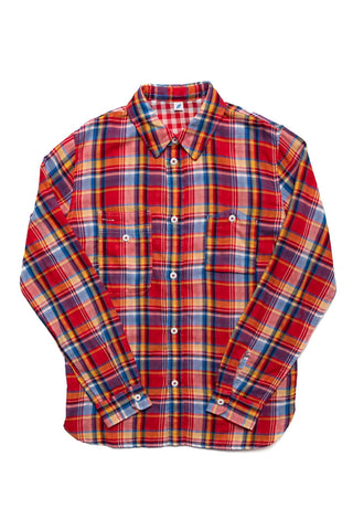 Double Gauze check shirt-red