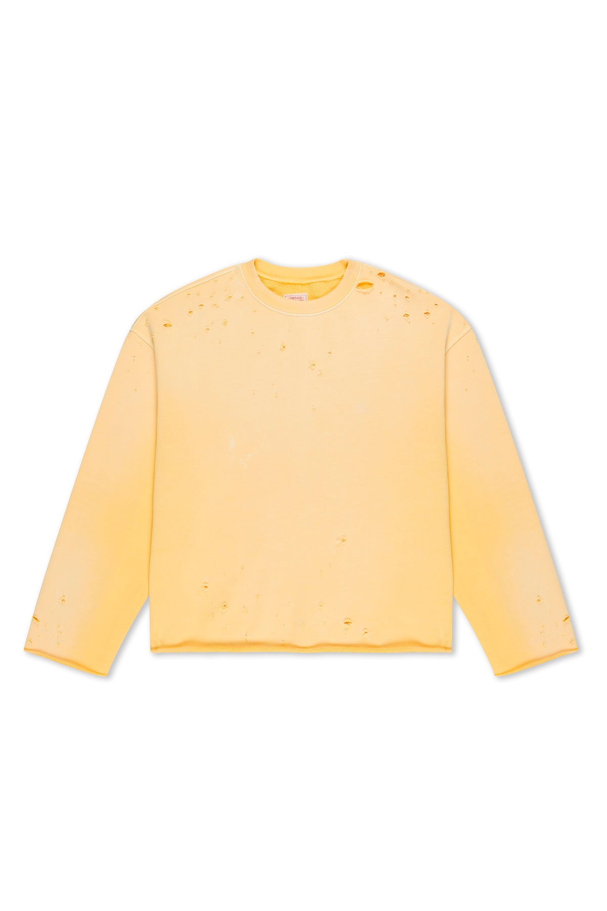 Yellow Cropped Aged Crewneck