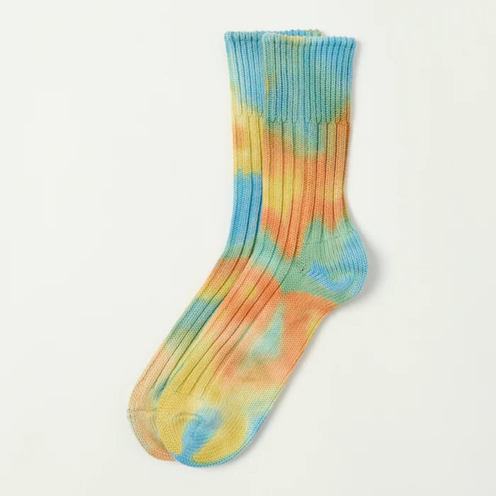 ROTOTO Chunky Ribbed Crew Socks "Tie Dye"