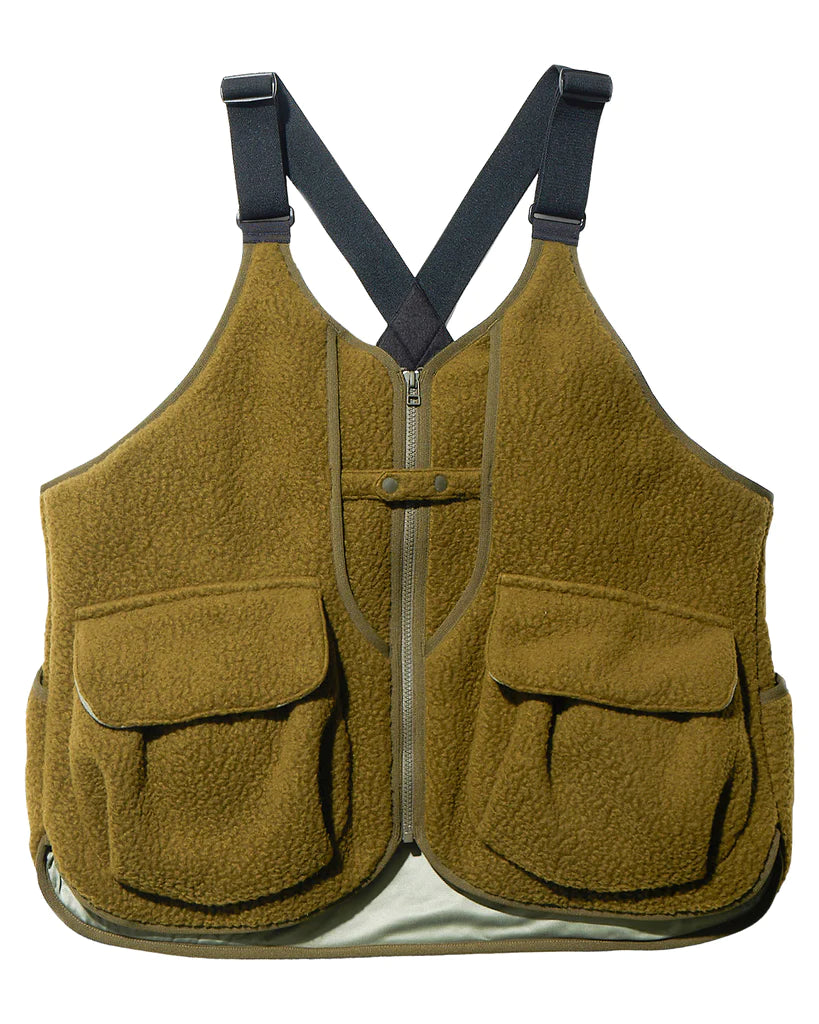 THERMAL BOA FLEECE VEST- olive