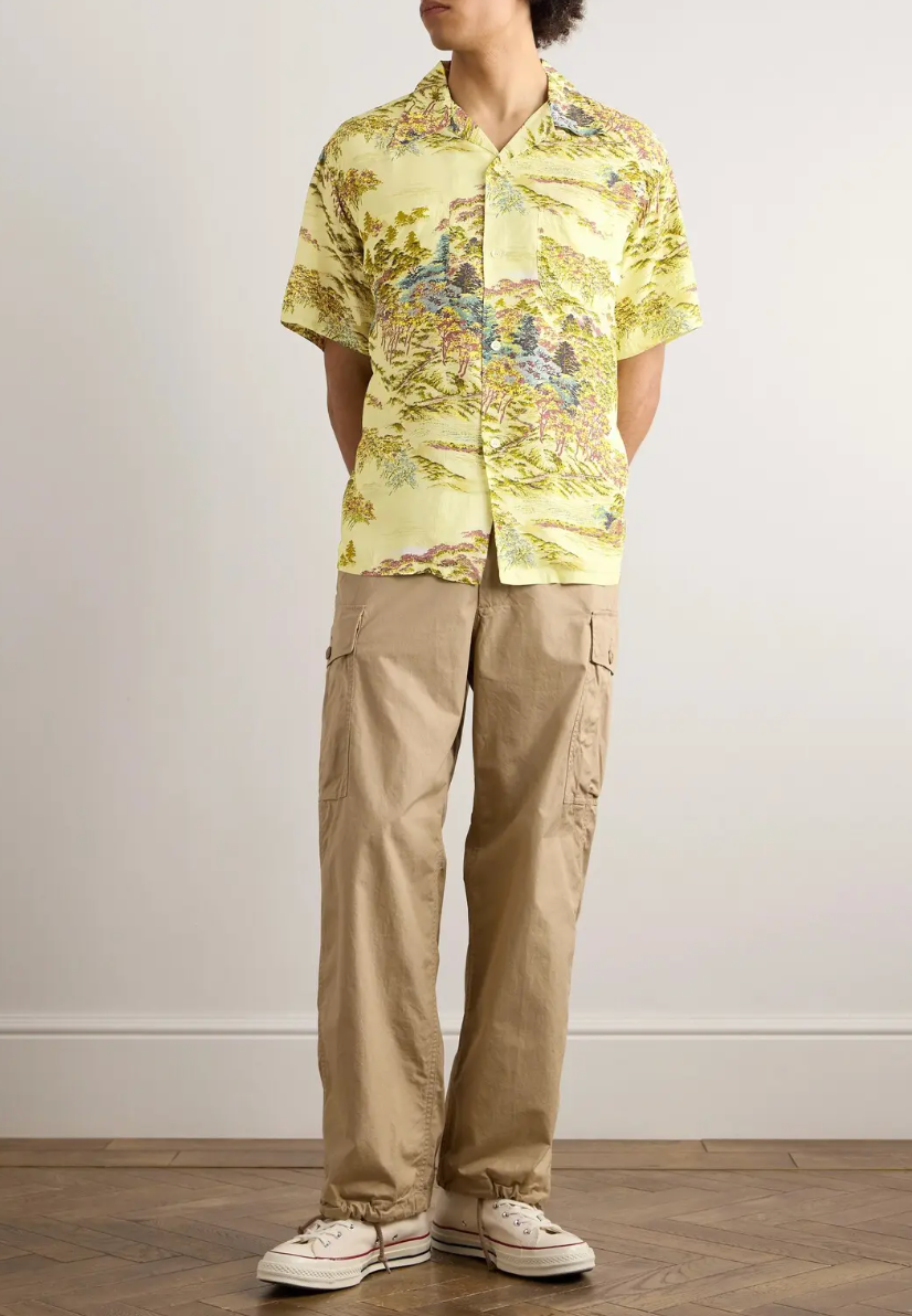 ORSLOW HAWAIIAN SHIRT-YELLOW