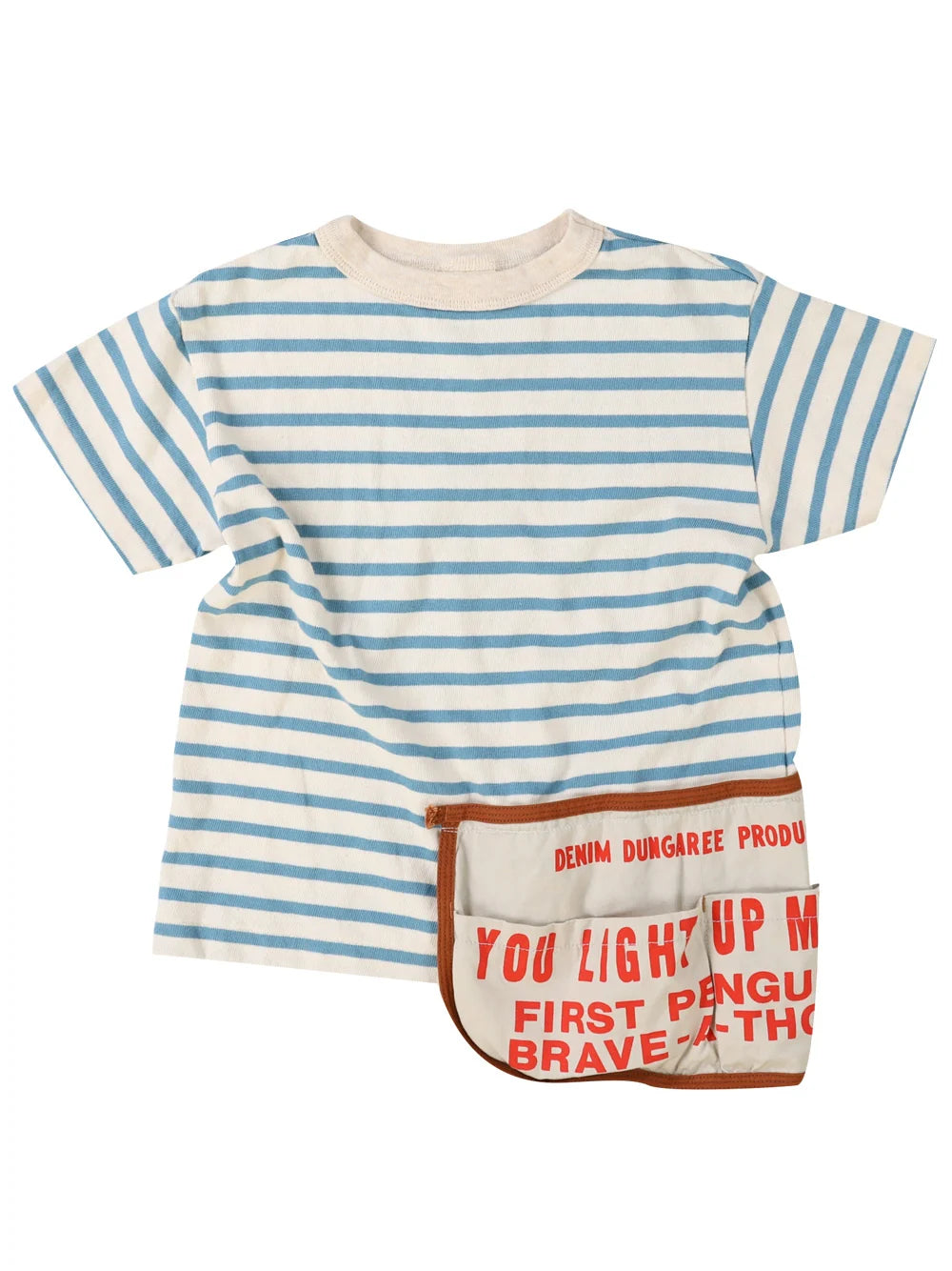 Denim Dungaree Striped Cotton Jersey Apron S/S TEE