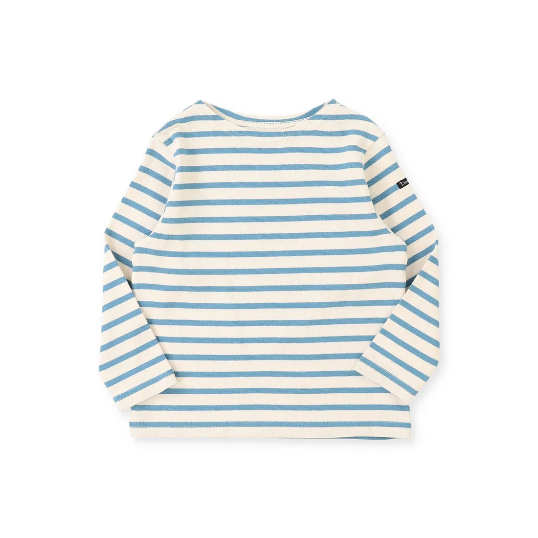 Denim Dungaree Striped Cotton Jersey Boat-neck L/S TEE