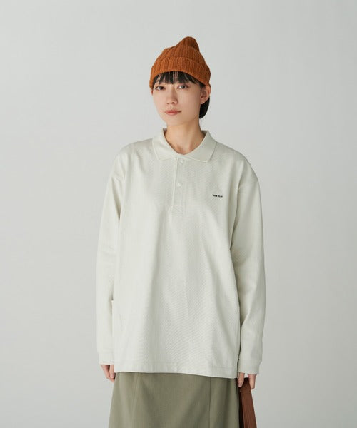 Heavy Cotton Border Long Sleeve Polo Shirt