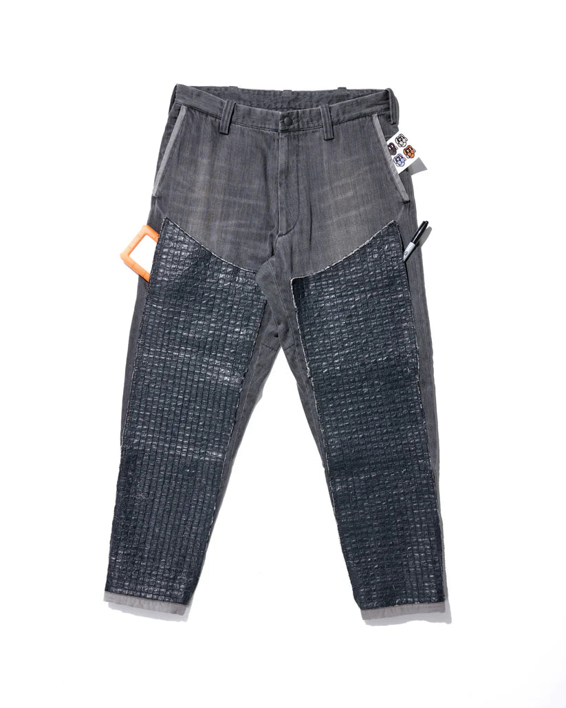 CHITO 10 Pocket Double Knee Woven Denim (Washed Black with Mud) (L) - C0225D003